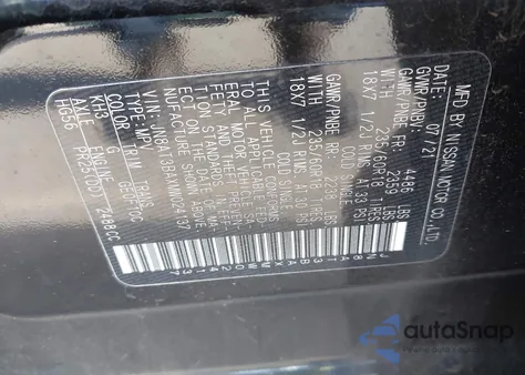 2021 Nissan Rogue Sv Fwd z USA, uszkodzony, nr VIN JN8AT3BAXMW024137